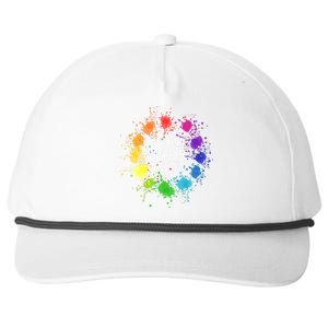 Acrylic Paint Pouring Artist Fluid Art Painter Color Wheel Snapback Five-Panel Rope Hat