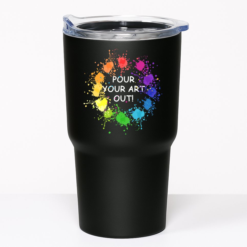Acrylic Paint Pouring Artist Fluid Art Painter Color Wheel Tumbler