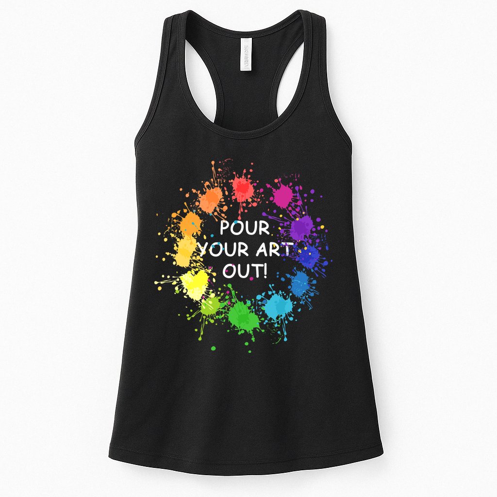 Acrylic Paint Pouring Artist Fluid Art Painter Color Wheel Womens Tank Top