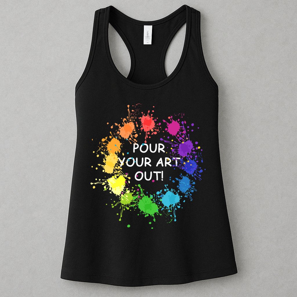 Acrylic Paint Pouring Artist Fluid Art Painter Color Wheel Womens Tank Top