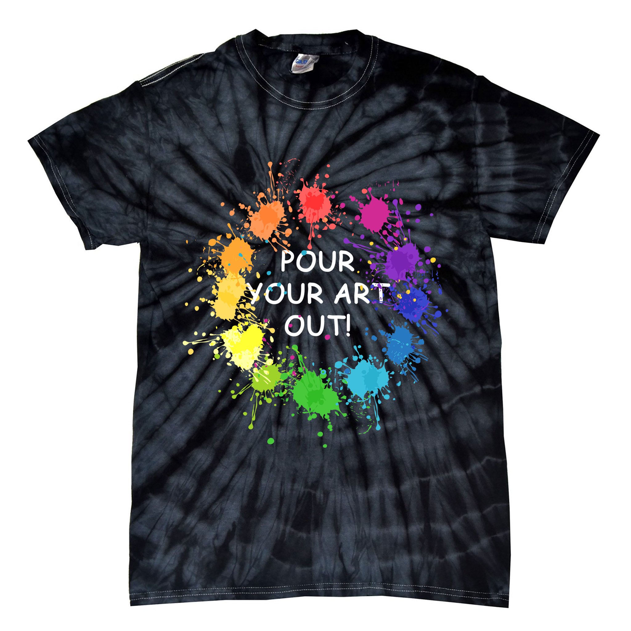 Acrylic Paint Pouring Artist Fluid Art Painter Color Wheel Tie-Dye T-Shirt