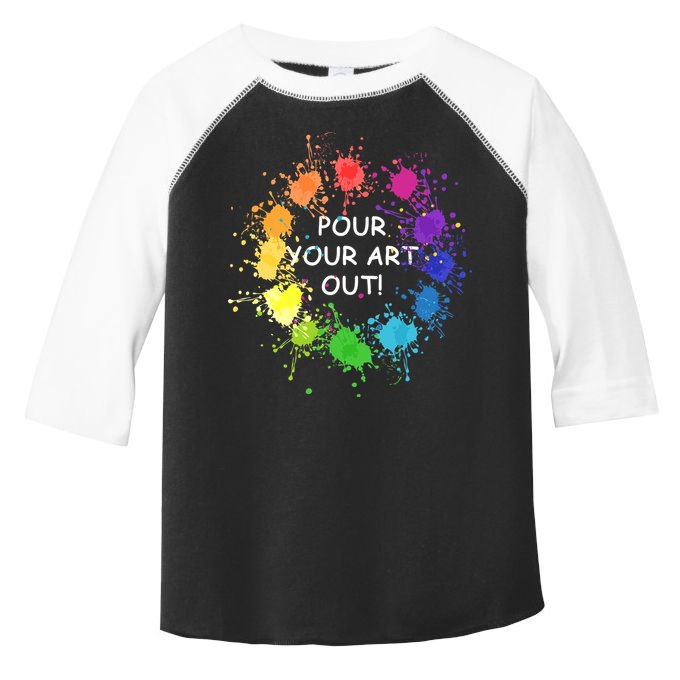 Acrylic Paint Pouring Artist Fluid Art Painter Color Wheel Toddler Fine Jersey T-Shirt