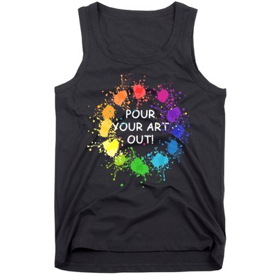 Acrylic Paint Pouring Artist Fluid Art Painter Color Wheel Tank Top
