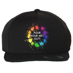 Acrylic Paint Pouring Artist Fluid Art Painter Color Wheel Wool Snapback Cap