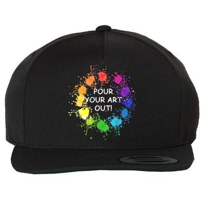 Acrylic Paint Pouring Artist Fluid Art Painter Color Wheel Wool Snapback Cap