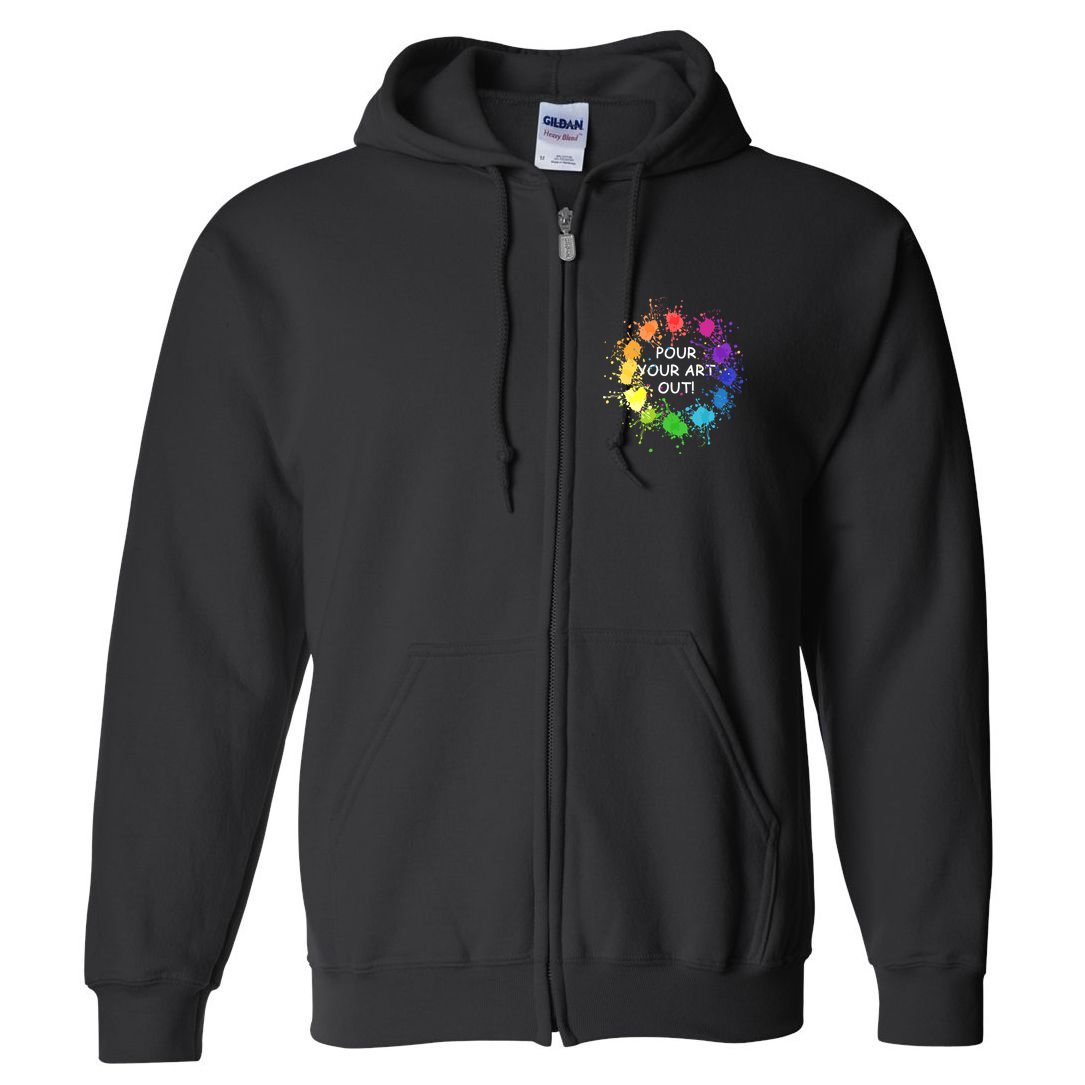 Acrylic Paint Pouring Artist Fluid Art Painter Color Wheel Full Zip Hoodie