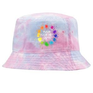 Acrylic Paint Pouring Artist Fluid Art Painter Color Wheel Tie-Dyed Bucket Hat