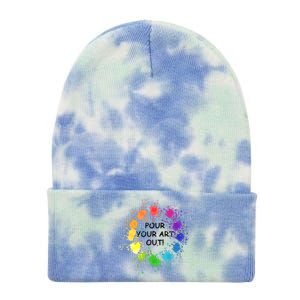 Acrylic Paint Pouring Artist Fluid Art Painter Color Wheel Tie Dye 12in Knit Beanie