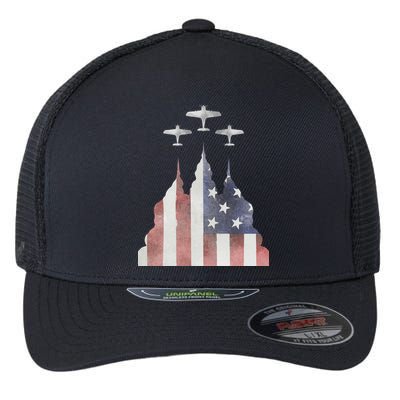 America Plane Patriotic Flexfit Unipanel Trucker Cap