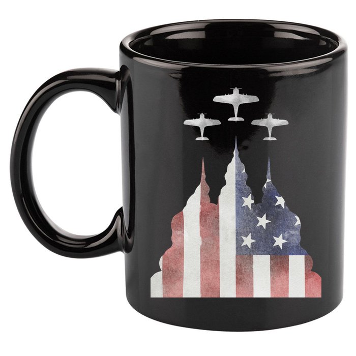 America Plane Patriotic 11oz C Handle Ceramic Mug