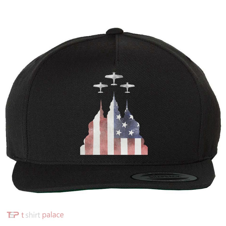 America Plane Patriotic Wool Snapback Cap