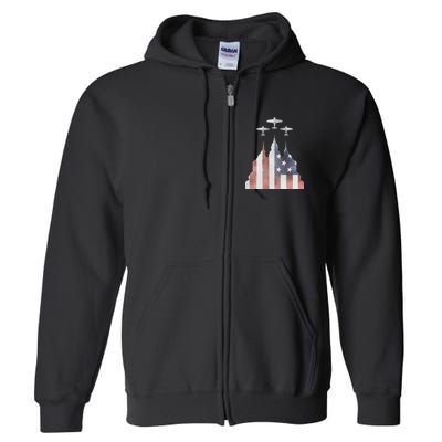 America Plane Patriotic Full Zip Hoodie