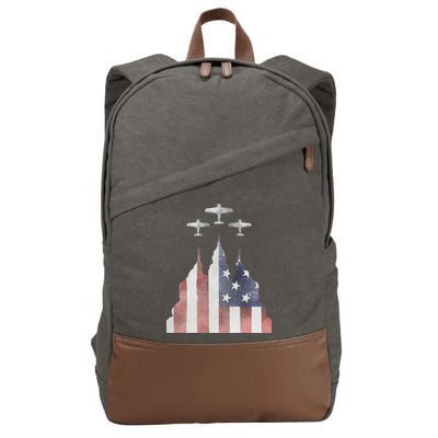 America Plane Patriotic Cotton Canvas Backpack