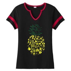 Aloha Pineapple Pharmacy Summer Nurse Gift Ladies Halftime Notch Neck Tee