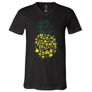 Aloha Pineapple Pharmacy Summer Nurse Gift V-Neck T-Shirt