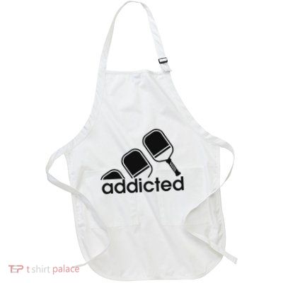 Addicted Pickleball Player Full-Length Apron With Pockets
