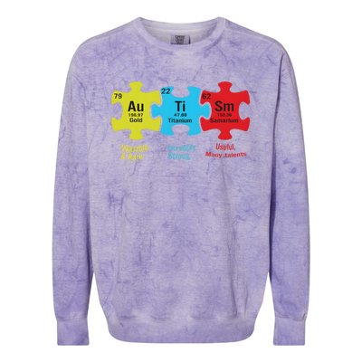 Autism Puzzle Piece Autism Awareness Month Colorblast Crewneck Sweatshirt