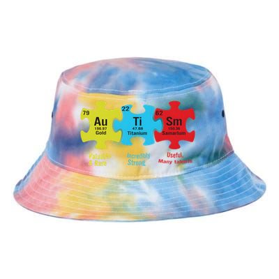 Autism Puzzle Piece Autism Awareness Month Tie Dye Newport Bucket Hat