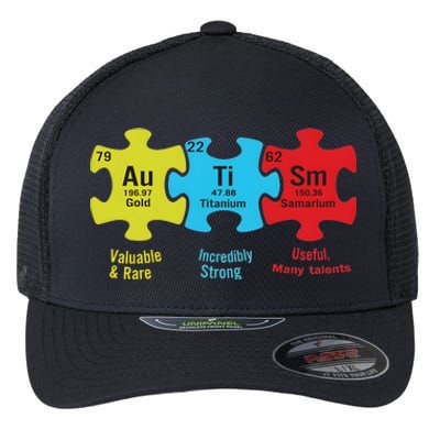 Autism Puzzle Piece Autism Awareness Month Flexfit Unipanel Trucker Cap