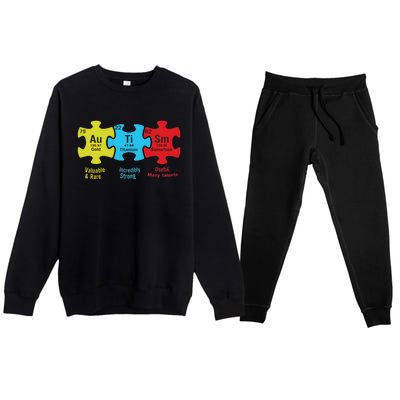 Autism Puzzle Piece Autism Awareness Month Premium Crewneck Sweatsuit Set