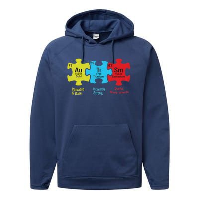 Autism Puzzle Piece Autism Awareness Month Performance Fleece Hoodie