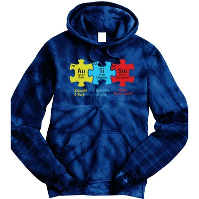 Autism Puzzle Piece Autism Awareness Month Tie Dye Hoodie