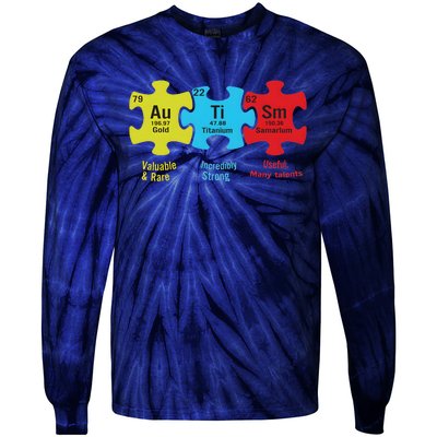 Autism Puzzle Piece Autism Awareness Month Tie-Dye Long Sleeve Shirt