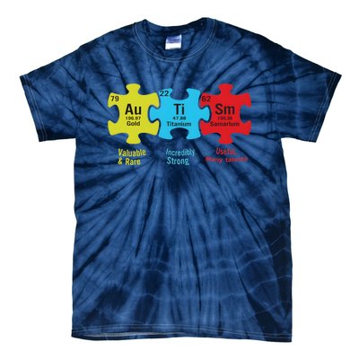 Autism Puzzle Piece Autism Awareness Month Tie-Dye T-Shirt