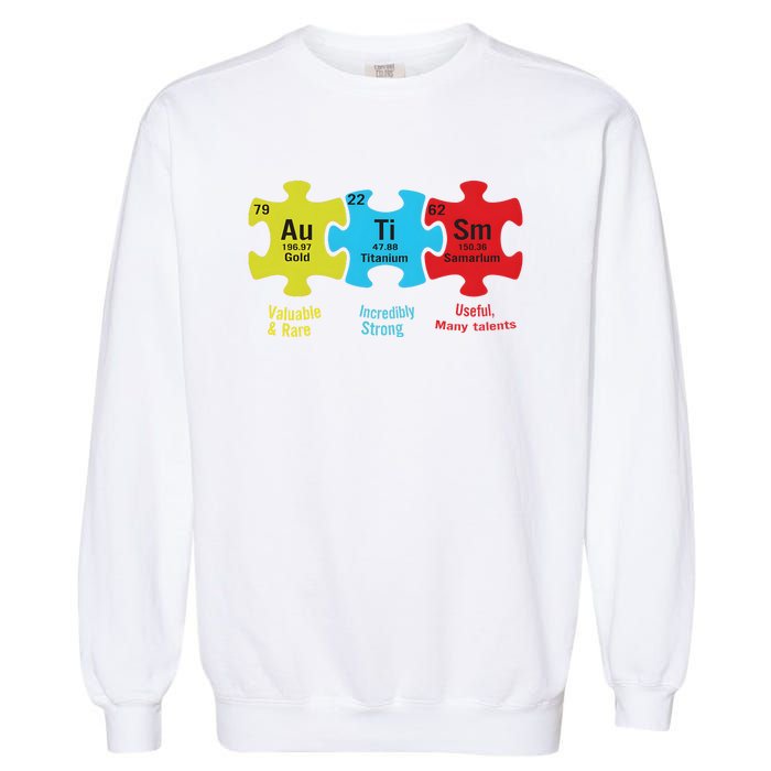 Autism Puzzle Piece Autism Awareness Month Garment-Dyed Sweatshirt