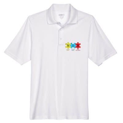 Autism Puzzle Piece Autism Awareness Month Men's Origin Performance Pique Polo