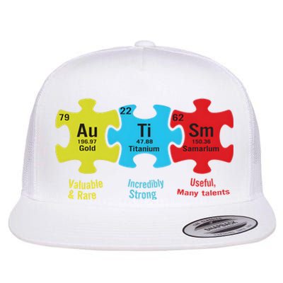 Autism Puzzle Piece Autism Awareness Month Flat Bill Trucker Hat