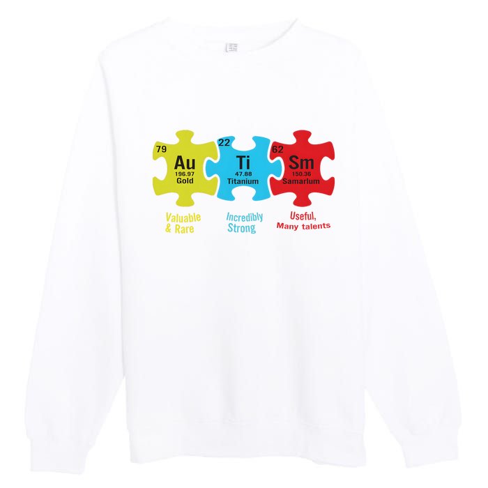 Autism Puzzle Piece Autism Awareness Month Premium Crewneck Sweatshirt