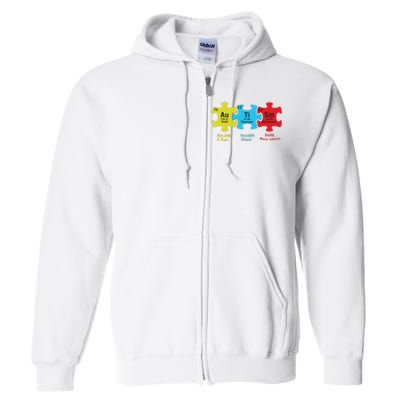 Autism Puzzle Piece Autism Awareness Month Full Zip Hoodie