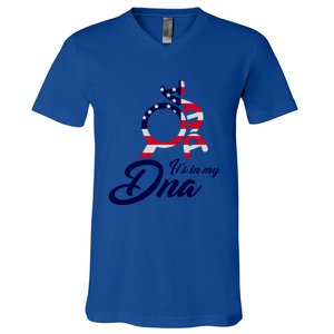 American Patriotic Proud To Be An American Gift V-Neck T-Shirt