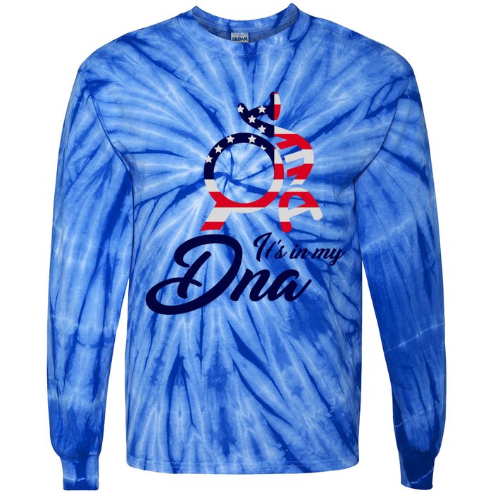 American Patriotic Proud To Be An American Gift Tie-Dye Long Sleeve Shirt