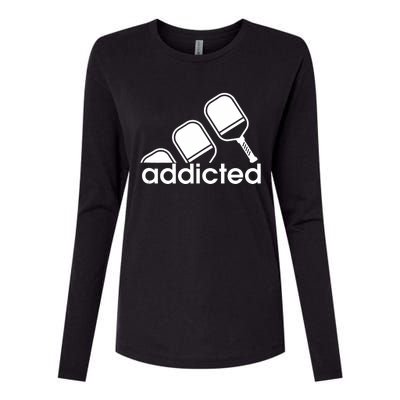 Addicted Pickleball Player Womens Cotton Relaxed Long Sleeve T-Shirt