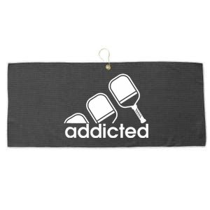 Addicted Pickleball Player Large Microfiber Waffle Golf Towel