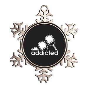 Addicted Pickleball Player Metallic Star Ornament