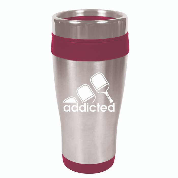 Addicted Pickleball Player 16oz Travel Tumbler