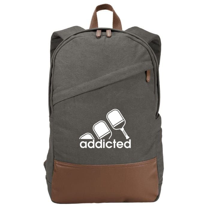 Addicted Pickleball Player Cotton Canvas Backpack