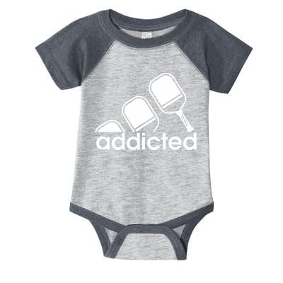 Addicted Pickleball Player Infant Baby Jersey Bodysuit