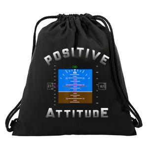 Aviation Pilot Primary Flight Display Positive Attitude Drawstring Bag