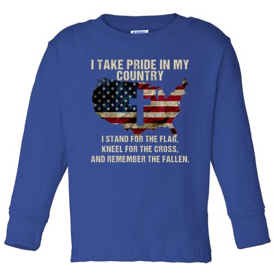 American Pride: Patriotic American Flag Cool Gift Cool Gift Toddler Long Sleeve Shirt