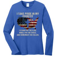 American Pride: Patriotic American Flag Cool Gift Cool Gift Ladies Long Sleeve Shirt