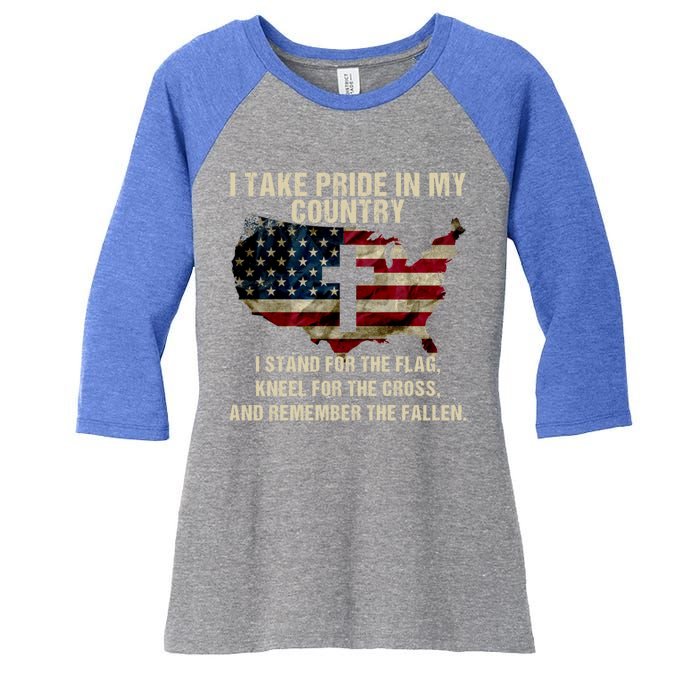 American Pride: Patriotic American Flag Cool Gift Cool Gift Women's Tri-Blend 3/4-Sleeve Raglan Shirt