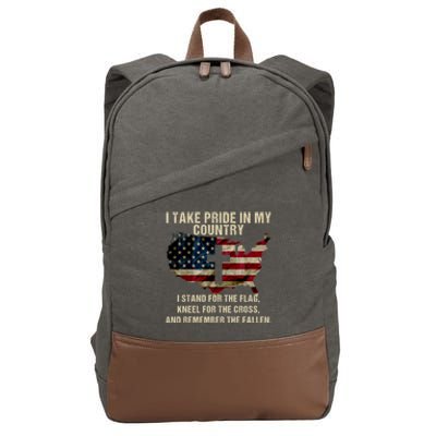 American Pride: Patriotic American Flag Cool Gift Cool Gift Cotton Canvas Backpack