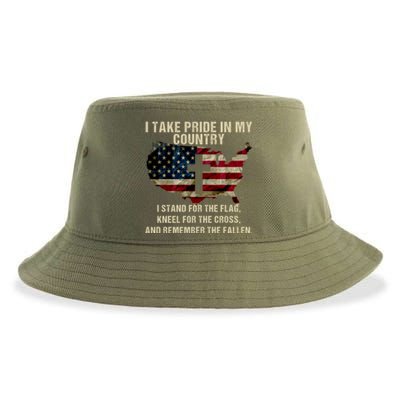 American Pride: Patriotic American Flag Cool Gift Cool Gift Sustainable Bucket Hat