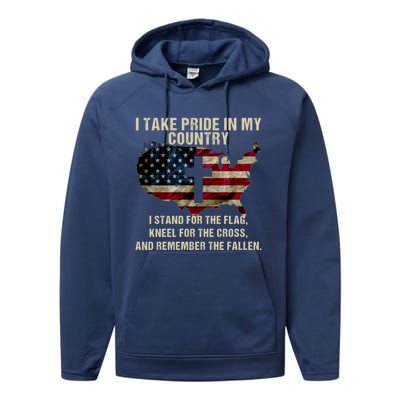 American Pride: Patriotic American Flag Cool Gift Cool Gift Performance Fleece Hoodie