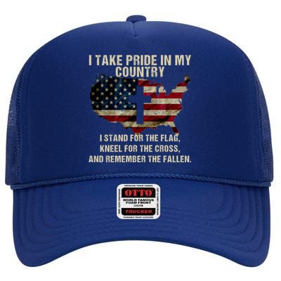 American Pride: Patriotic American Flag Cool Gift Cool Gift High Crown Mesh Back Trucker Hat