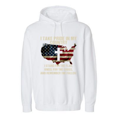 American Pride: Patriotic American Flag Cool Gift Cool Gift Garment-Dyed Fleece Hoodie